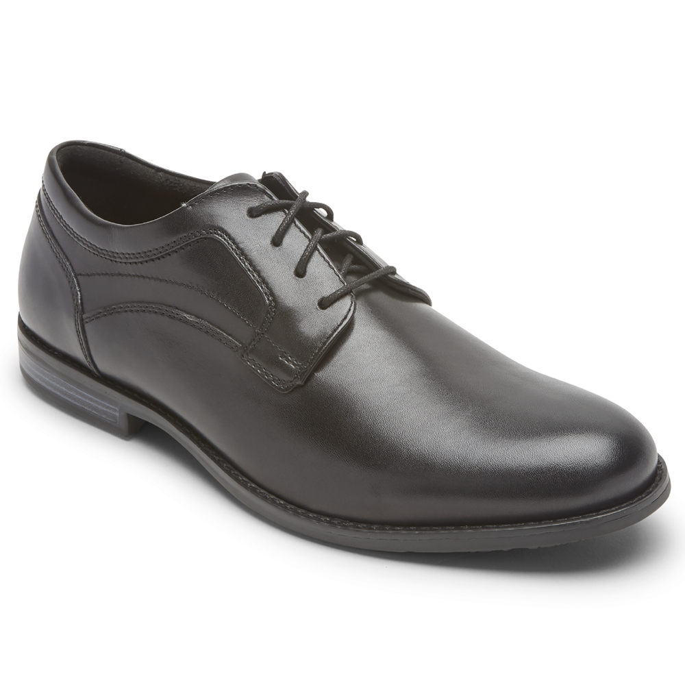 Rockport Mens Dustyn Plain Toe - Oxfords Black - PVT658324